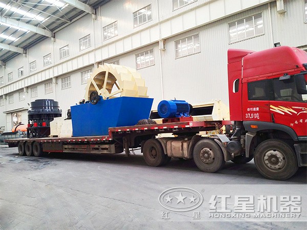 紅星發(fā)往湖南的洗砂機(jī)、破碎機(jī)等設(shè)備